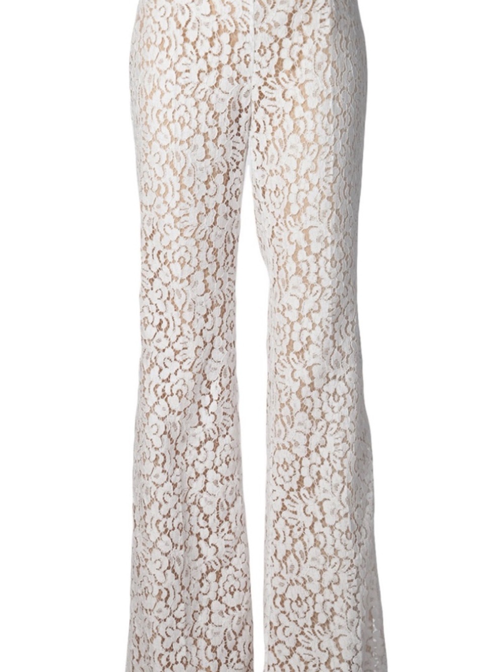 Michael Kors White Lace Flare Pants